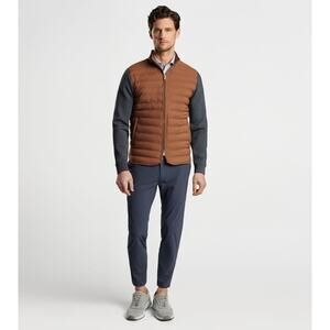 Peter Millar M Crown Crafted Winsome Hybrid Cardigan Men's Jacket Walnut $325